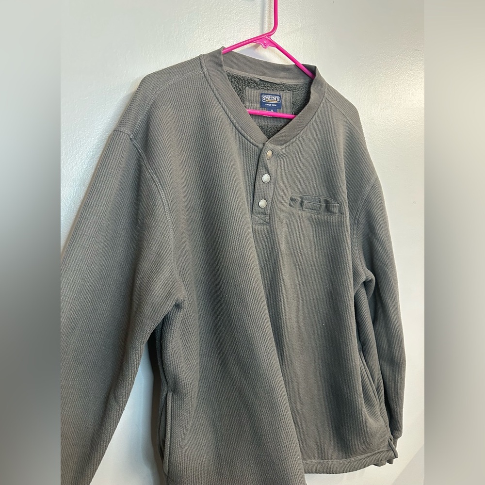 Smiths workwear men’s gray warm fuzzy pullover sweatshirt size Extra Large - Picture 5 of 10